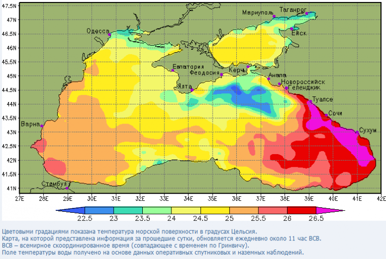 Температура воды 14. Климат черного моря. Климат побережья черного моря. Температурная карта черного моря сейчас. Карта температуры воды в черном море.